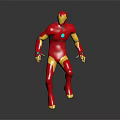Iron Man Biological Character 3D Model With Detailed Red Gold Armor And Blue Energy Core