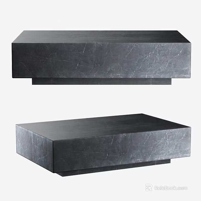 Modern Sofa And Coffee Table Set With Black Marble Coffee Tables For Contemporary Living Room 3d model 