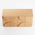 Modern Oak Cabinet With Curved Patterns And Sleek Wooden Design Elements 3d model