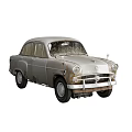 Vintage Classic Car With Rusty Exterior And Old Fashioned Design Details