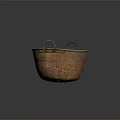 Vintage Copper Bucket with Loop Handles and Carved Patterns for Daily Use 3d model