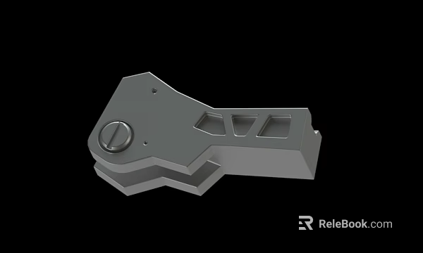 Gray Metal Mechanical Part Featuring Geometric Structure And Holes Design 3d model