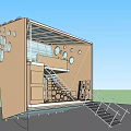 Modern Detached Villa With Large Glass Walls Outdoor Staircase Green Plants And Hanging Decor