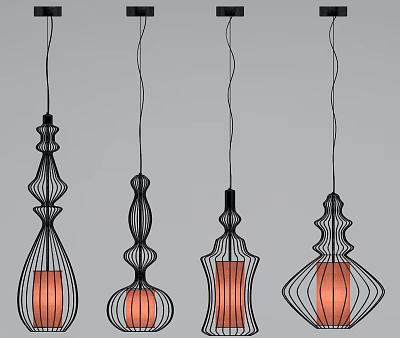 European-style chandelier iron chandelier 3d model