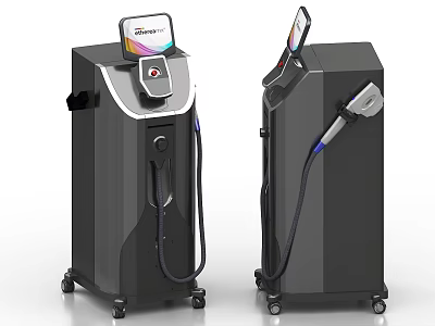 Advanced Mobile Medical Equipment With Display Screen And Handheld Probe 3d model