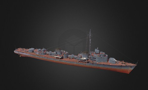 modern warship destroyer weapon ship cruiser ship 3d model