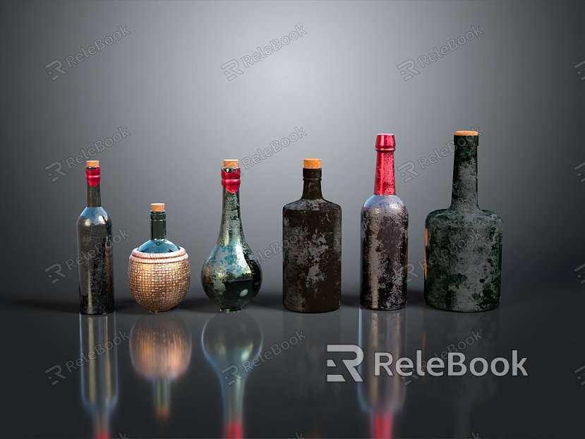 Old Bottle Old Medicine Bottle Bottle Empty Bottle Glass Bottle Container Realistic model