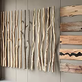 Modern Wood Plank Timber Combination Wood Pillar 3d model