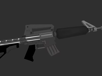 Modern Tactical Rifle With White Accent Lines And Ergonomic Grip Structure 3d model