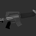 Modern Tactical Rifle With White Accent Lines And Ergonomic Grip Structure