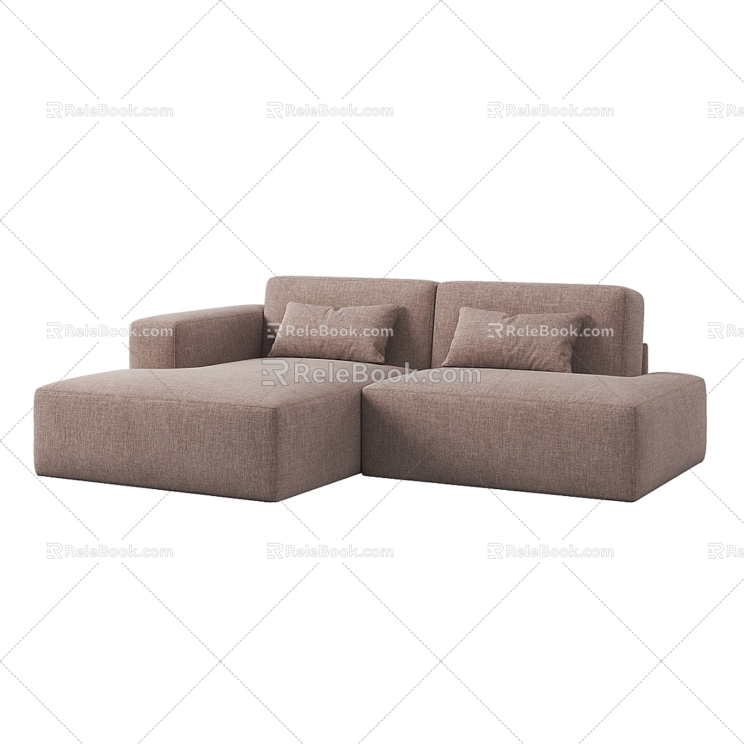 Simple double sofa 3d model