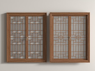 New Chinese-style openwork window grilles window pane grillage round window 3d model