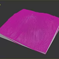3D Landscape Model of Mountain with Snow Peak and Colorful Terrain Texture