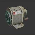 Industrial Electric Motor With Metal Casing Handle Label And Stable Base 3d model