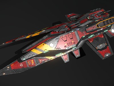 Sci-Fi Destroyer Exploration Battleship model