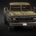 Rusty Vintage Green Truck With Weathered Paint And Open Bed Design
