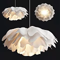 Elegant White Petal Shaped Modern Chandelier With Soft Lighting For Interior Design