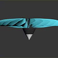 Blue Turbine Blade Fan Shaped Design With White Center Reflective Surface Industrial Equipment