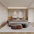 Modern Bedroom Interior Design With Queen Bed Area Rug And Pendant Lights