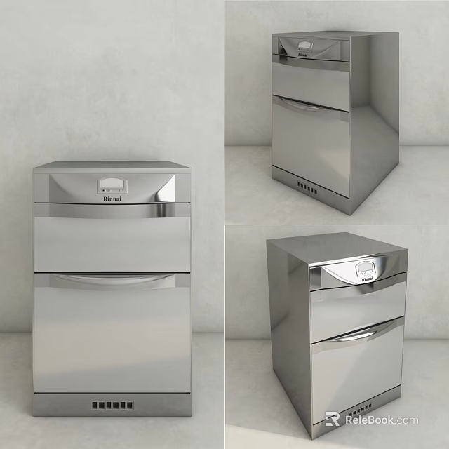 Stainless Steel Modern Kitchen Appliances With Sleek Drawer Design And Smooth Surface 3d model 