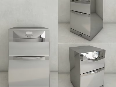 Stainless Steel Modern Kitchen Appliances With Sleek Drawer Design And Smooth Surface 3d model