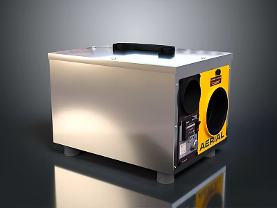 Modern Stainless Steel Kitchen Appliance Featuring Silver Body Black Handle And Yellow Panel 3d model