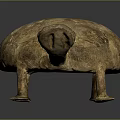 Golden Turtle Shaped Furniture Decorative Accent With Intricate Carved Patterns For Home Decor