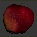 Fresh Red Apple With Glossy Surface And Juicy Appearance On Gray Background