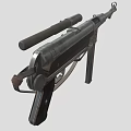 Machine Pistole mini submachine gun small submachine gun machine gun machine gun light machine gun low face number low model film and television level 3d model