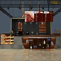 Modern Hotel Lobby Interior Design With Reception Counter Display Shelves And Hanging Lights