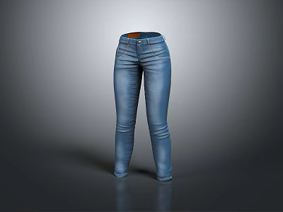 Stylish Blue Denim Jeans Modern Fit Classic Design For Casual Wear 3d model