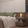 Elegant Minimalist Brown Wooden Nightstand With Two Tier Storage Space For Cozy Modern Bedroom Interior