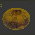 Traditional Orange Handcrafted Pottery with Intricate Black Patterns and Round Opening