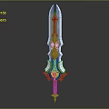 Ornate Golden And Silver Sword With Sharp Blade And Decorative Hilt Design