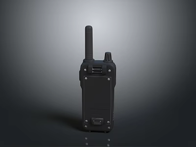 Black Handheld Walkie Talkie With Antenna For Outdoor Professional Communication 3d model