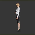 Professional Woman In White Shirt And Checkered Skirt Holding Folder Standing Pose