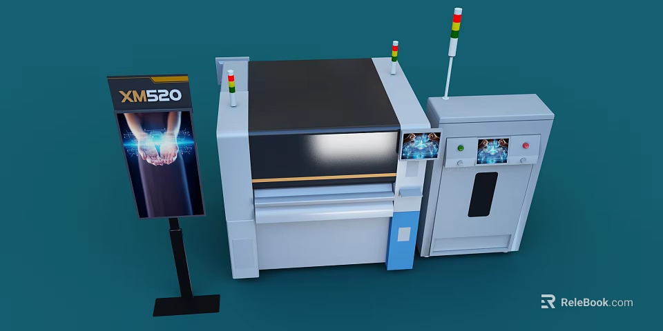XM520 Intelligent Machine With Control Panel And Display Screen For Industrial Automation 3d model 