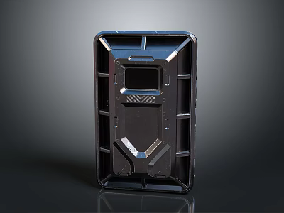 Black Plastic Industrial Component With Structured Surface And Geometric Design 3d model