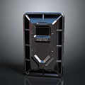 Black Plastic Industrial Component With Structured Surface And Geometric Design