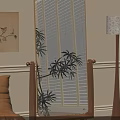 Wooden Frame Floor Mirror With Wheels In Living Room With Leather Sofa And Floor Lamp