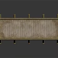 Wooden Bridge Structure With Railings Wooden Planks And Support Beams