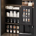 Professional Commercial Coffee Machine With Digital Display Coffee Bean Storage And Control Panel 3d model