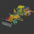 Yellow Motor Grader Construction Equipment With Front Blade And Large Wheels
