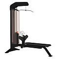 Black Seated Fitness Machine For Upper Body Strength Training With Frame And Cables