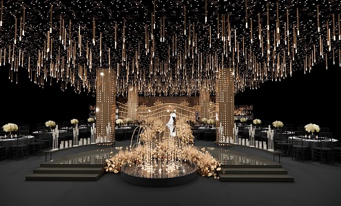 Light Luxury Ballroom Oscar Wedding 3d model