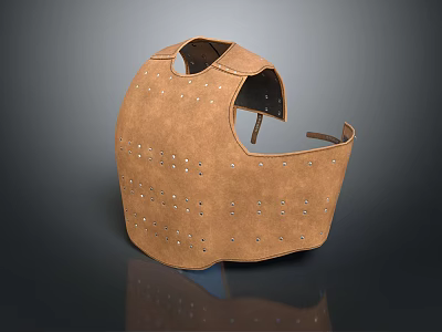 Vintage Brown Leather Riveted Cuirass With Decorative Studs And Classic Design 3d model