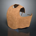 Vintage Brown Leather Riveted Cuirass With Decorative Studs And Classic Design