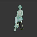 Stylish White Metal Frame Chair On Reflective Floor With Gray Background