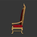 Luxurious Multi Seater Sofa Design With Red Cushions And Gold Carved Details