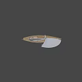 Modern Sailboat With White Sails Wooden Deck And Blue Keel Design